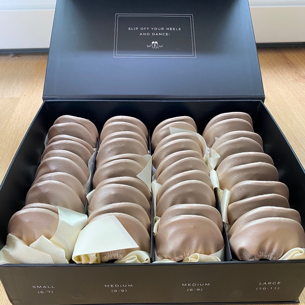 20 Pairs of Champagne Rescue Flats in Black Display Box
